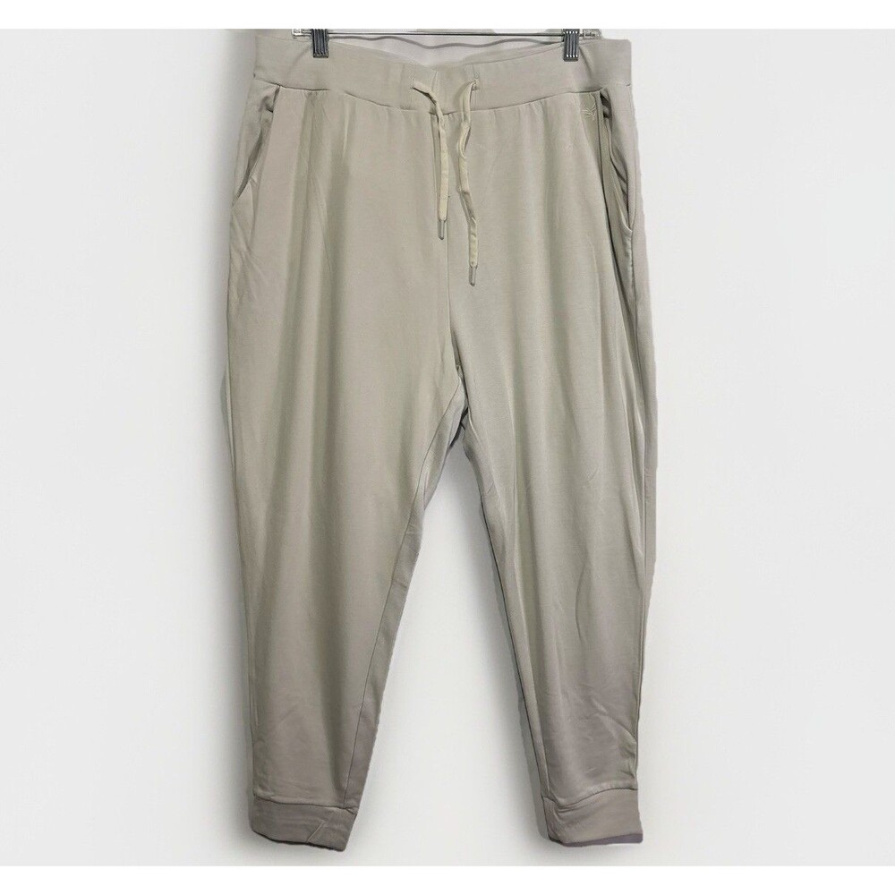 Cozy Earth Women's Ivory Jogger Pants Bamboo Drawstring Pockets GUC Size XL